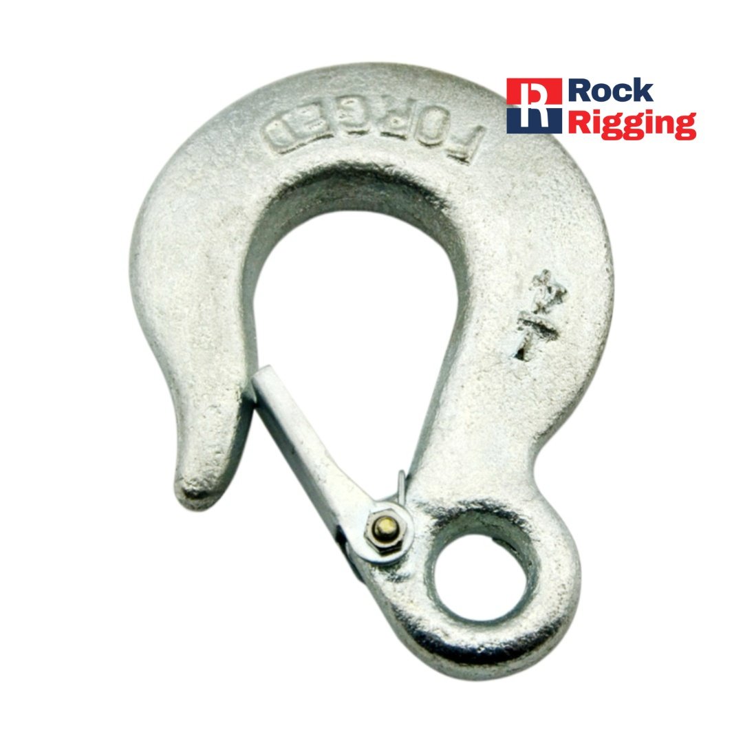 US Type Eye Slip Hook With Latch Electro Galvanized #RRHK005 - 图片 3