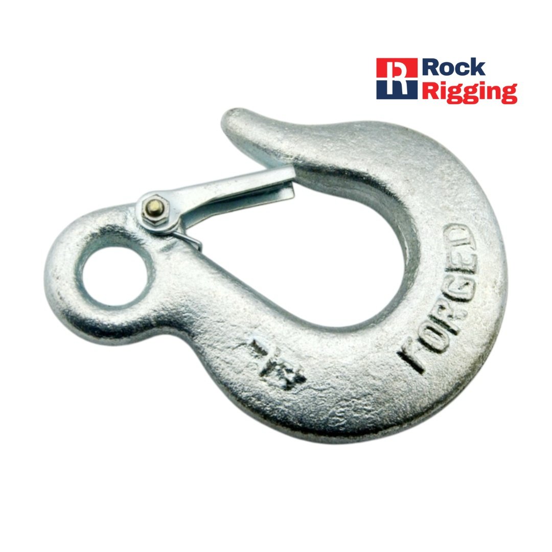 US Type Eye Slip Hook With Latch Electro Galvanized #RRHK005 - 图片 4