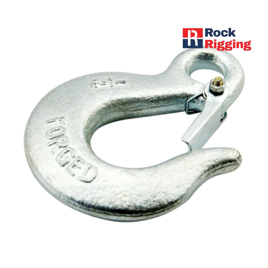 US Type Eye Slip Hook With Latch Electro Galvanized #RRHK005 - 图片 5