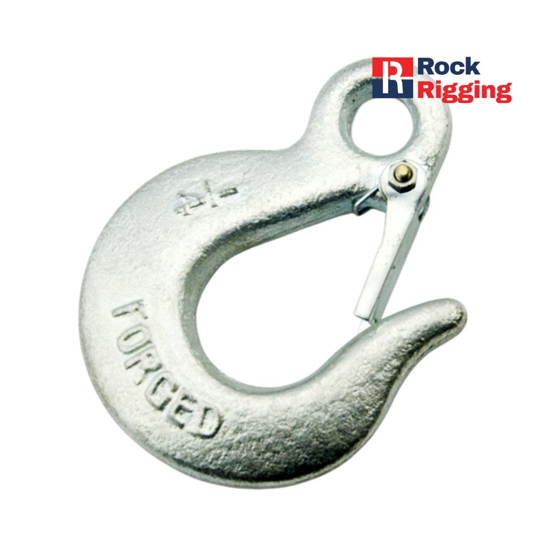US Type Eye Slip Hook With Latch Electro Galvanized #RRHK005