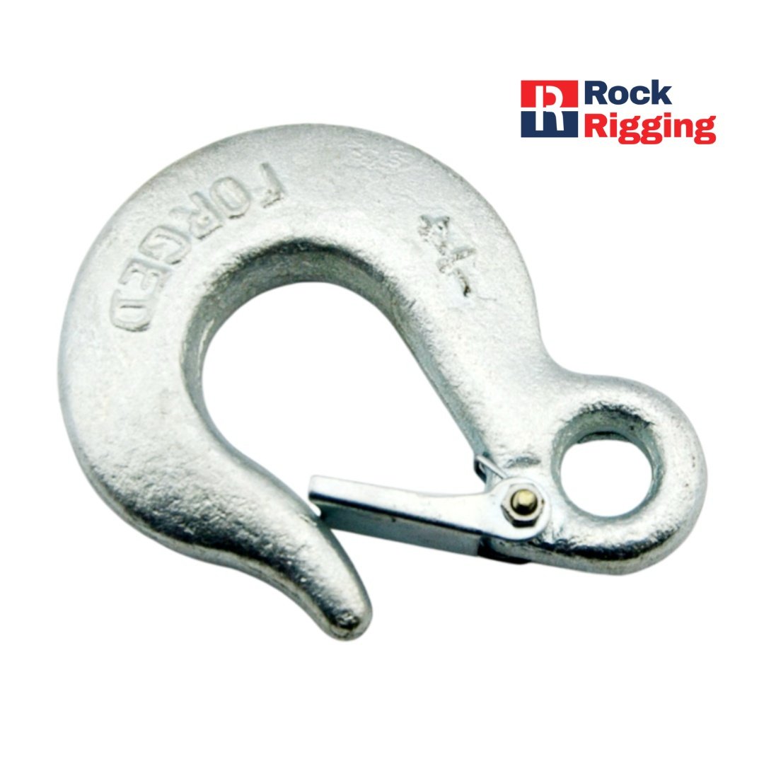 US Type Eye Slip Hook With Latch Electro Galvanized #RRHK005 - 图片 2